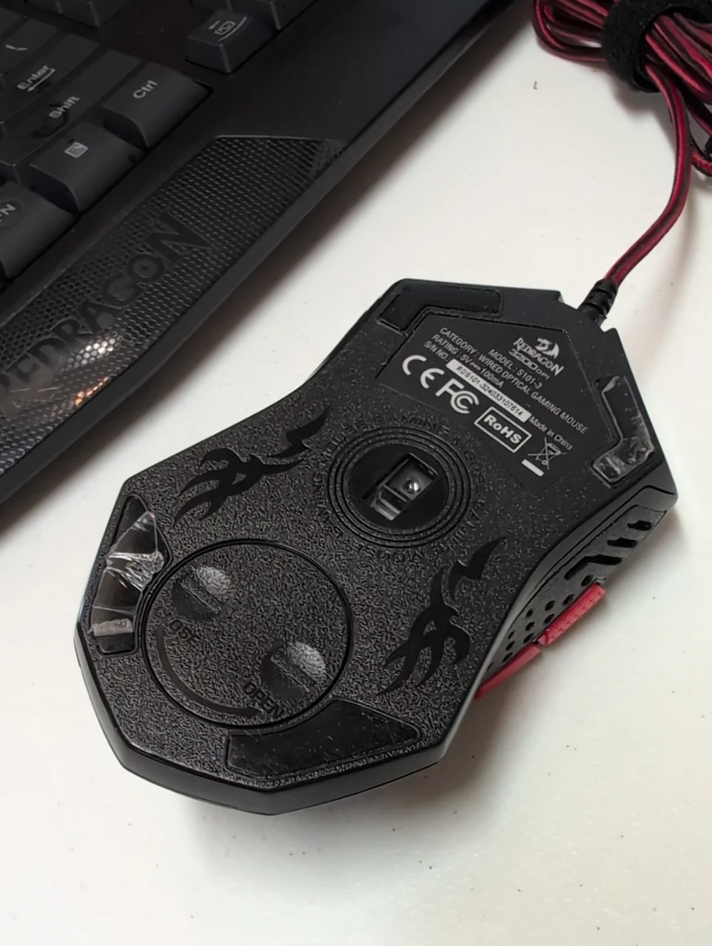 Red dragon Wired Black Keyboard with Black & Red Wired Gaming Mouse Combo. (95)